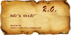 Rák Ottó névjegykártya